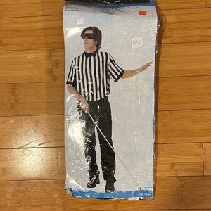 Blind Referee Costume with Black and White Stripes - one size